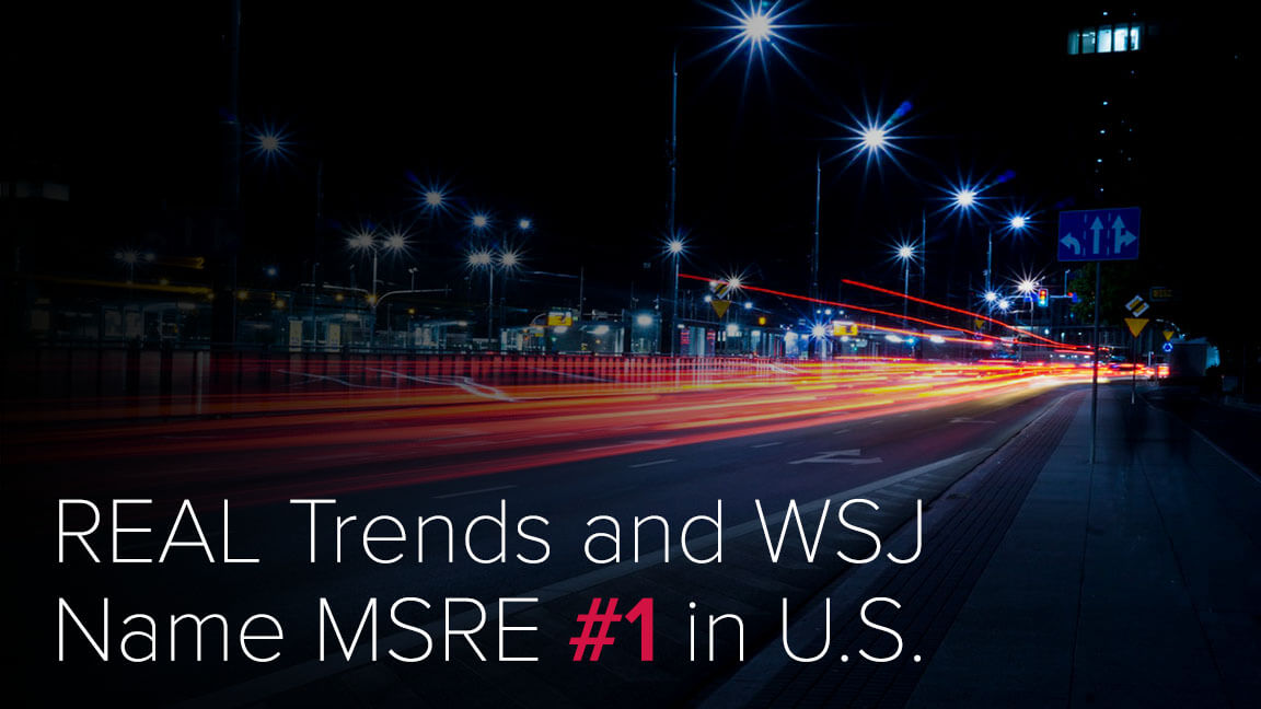 REAL trends and Wall Street Journal Names MSRE #1 in the U.S.