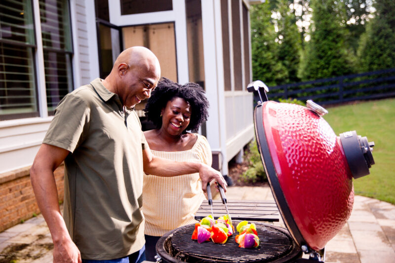 Couple making lunch for Thanksgiving