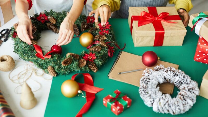 Decorate for the holidays using neutral decorations